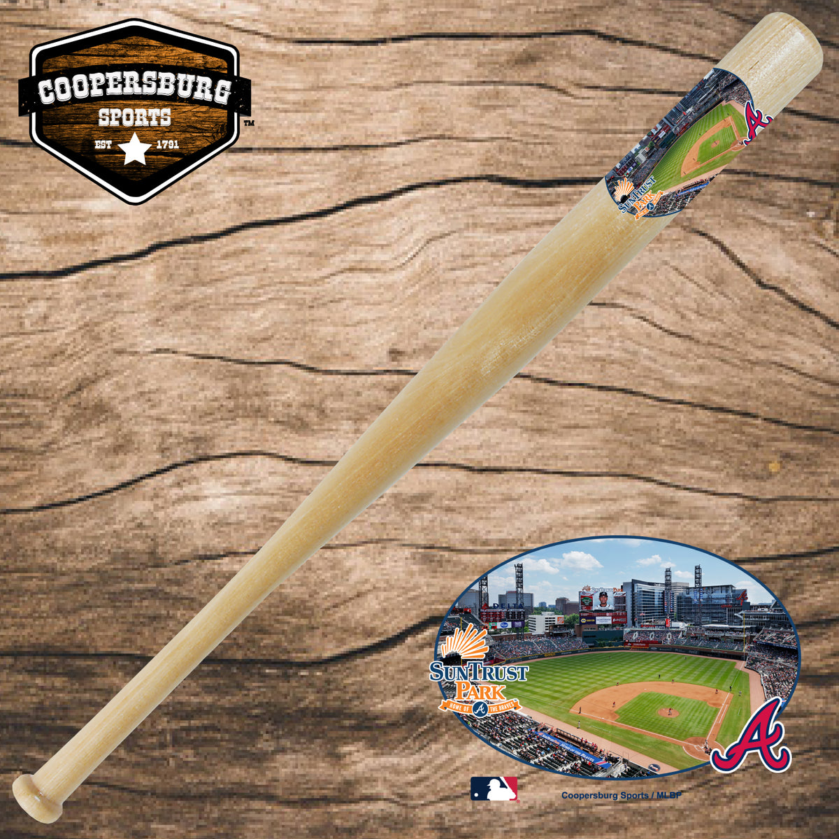 Atlanta Braves Team Logo Wood 18 Mini Bat