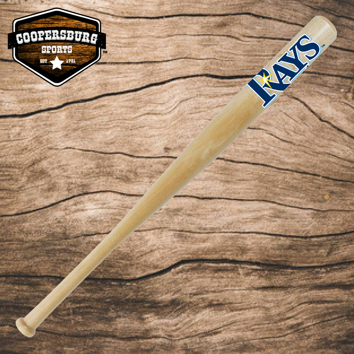 Tampa Bay Rays Team Logo Wood 18 Bat – Coopersburg