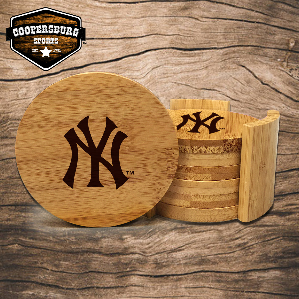 NY Yankees outlets Classic Wood Coasters